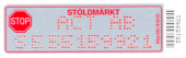 St&ouml;ldskyddsetikett med f&ouml;retagsnamn och streckkod